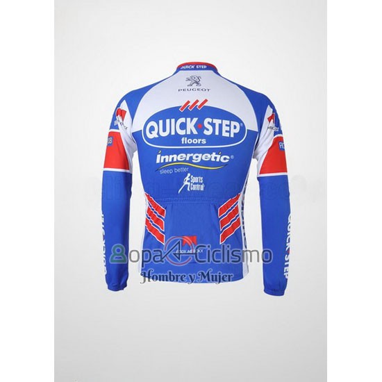 Quick Step Floor Ropa Ciclismo Culotte Largo 2011 Mangas Largas Blanco y Azur